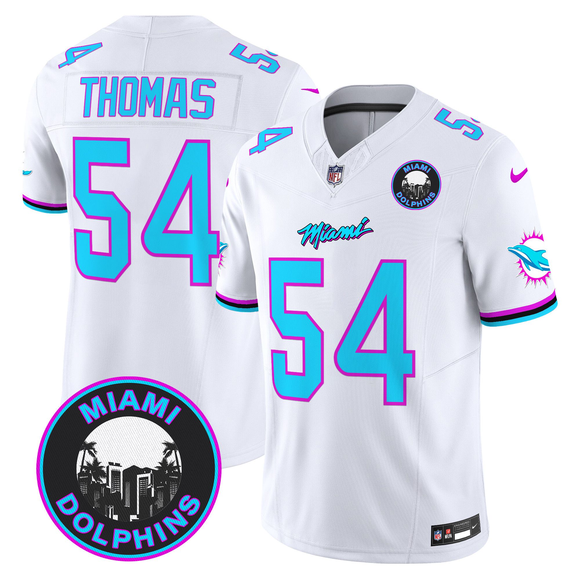 Men Miami Dolphins #54 Thomas White 2024 Nike Vapor Limited NFL Jersey